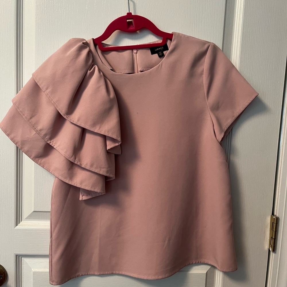 Pink Ruffle Blouse